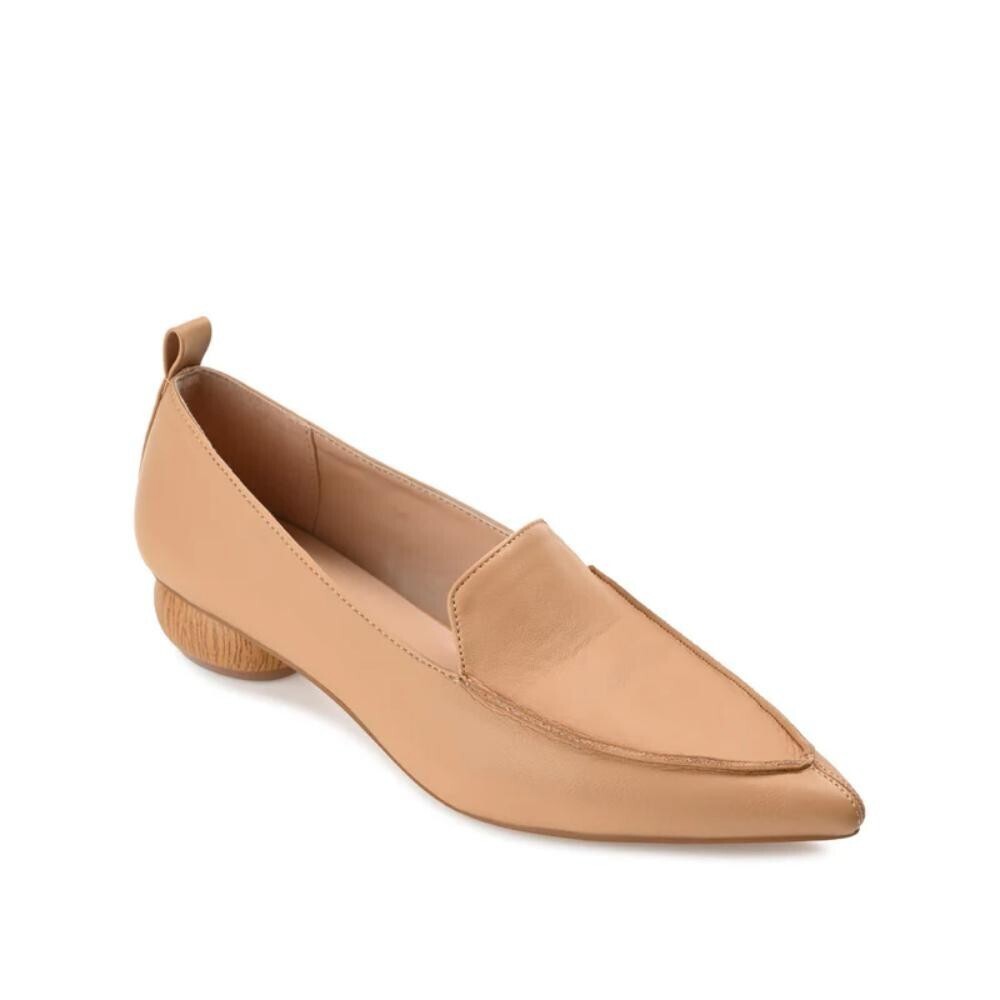 Journee Collection Maggs Loafers Women's 8.5 Tan Vegan Leather Globe Heel GAL653